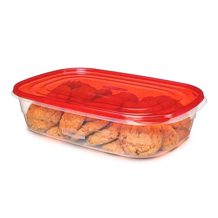Rubbermaid Take Alongs 2 Large Rectangle 1Gal Food Storage Container W/ Red  Lid